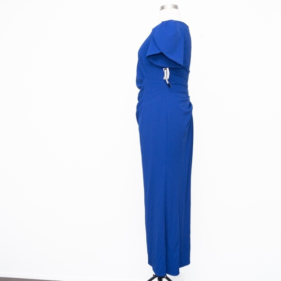 XSCAPE. Plus Size Tulip-Sleeve Gathered-Waist Gown - Picture 6 of 14